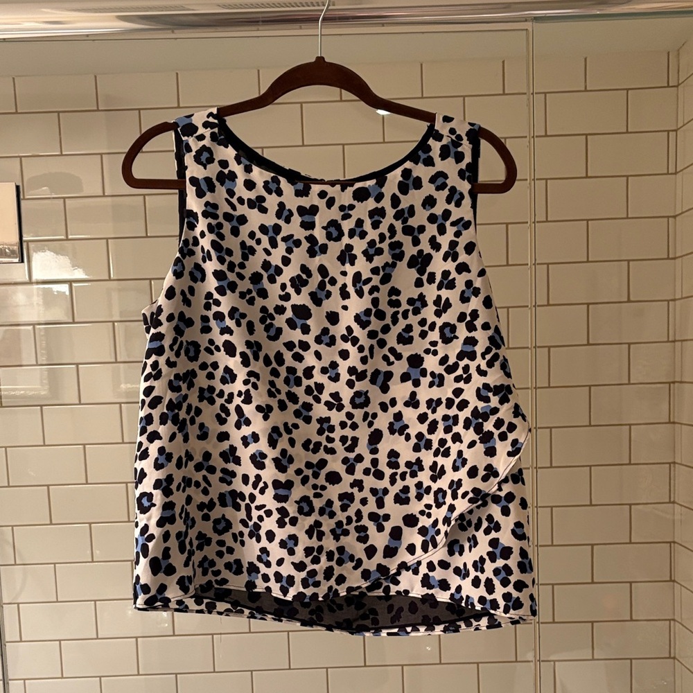 Zara Black and Blue Leopard Print Tank Top